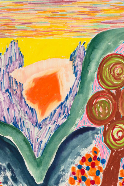 Shara Hughes, Orange lake, 2024. Courtesy of Galerie Eva Presenhuber