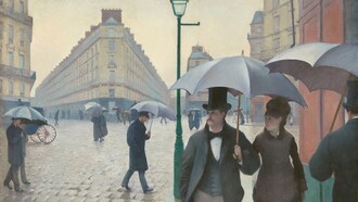 "Strada di Parigi in un giorno di pioggia", dettaglio, Gustave Caillebotte, 1877, Art Institute of Chicago, Chicago USA