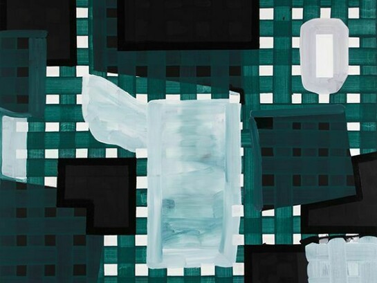 Gary Stephan, Samothrace, 2013, Acrylic/canvas, 56 x 70 in. Courtesy: Susan Inglett Gallery, NYC