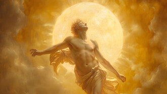 El brillo del atardecer se reflejaba en un Dios dorado que se bañaba en crema de oro y se sumergía en la oscura laguna