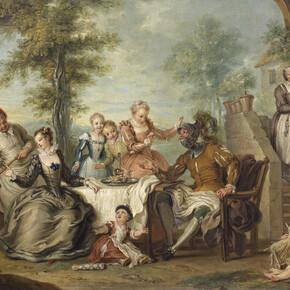 Charles Coypel (French, 1694−1752), Don Quixote Served by the Girls of the Inn, 1751, Oil on canvas, 22 7/8 x 28 3/8 inches, Musée Jacquemart-André, Paris — Institut de France (MJAP-P 2379). Photo: © Studio Sébert Photographes