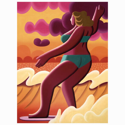Juan De La Rica, Surfer 3, 2022, oil on canvas, 51.8x38.19 inches. Courtesy of the artist and Allouche Gallery, LA