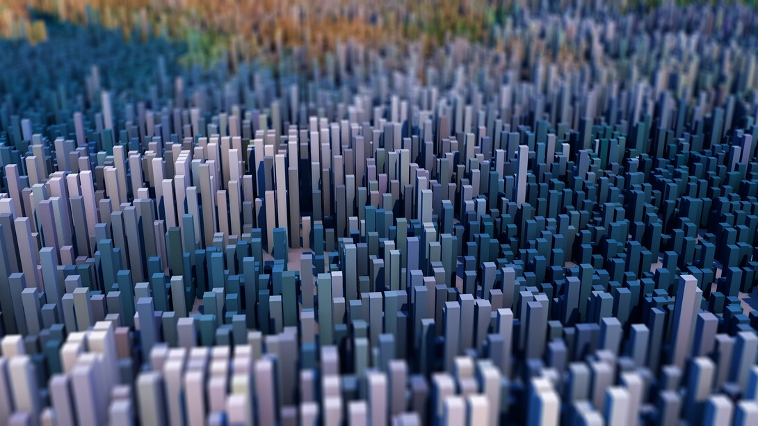 Visualización abstracta de datos que representa la complejidad y fragmentación del sistema internacional actual, núcleo del análisis estratégico global