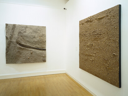 Boyle Family, left to right: The Hague Study, World Series (1970). Mount Ziel Study, Central Australian Desert, World Series (1979). Installed at the Scottish National Gallery of Modern Art, 2003. Copyright Boyle Family