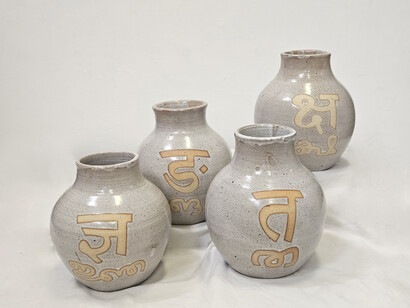 Vivek Vilasini, ...and for those who sing their national anthem in somebody else’s mother tongue. The unfinished Hindi Lesson (detail), 2026. Courtesy of Sakshi Gallery