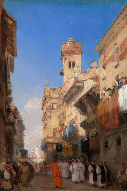 Richard Parkes Bonington, Corso Sant'Anastasia, 1828. Courtesy of Yale Center for British Art