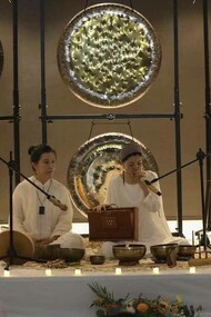 The gong strikes as the retreat begins