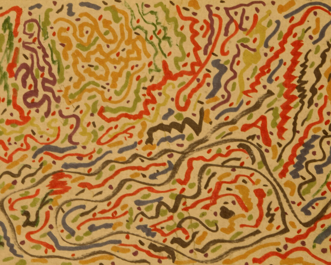 Jack Kerouac, Senza Titolo, N.D., olio e pennarello, 14 x21,2 cm