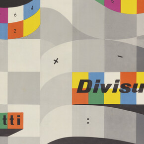 View of Poster, Divisumma, 1953; Designed by Herbert Bayer; Client: Ing. C. Olivetti & C S.p.A.; Offset lithograph; Collection of Cooper Hewitt, Smithsonian Design Museum
