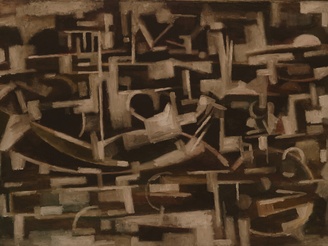 Maurice Golubov (1905-1987), Untitled, ca. 1940, Oil on canvas, 33.5 x 48.5 inches, unsigned