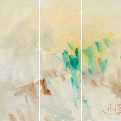 T'ang Haywen_Untitled (181)_watercolour on paper_19.5×19cm (triptych)_1980s