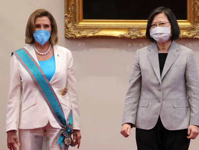 US House Speaker Nancy Pelosi and Taiwanese President Tsai Ing-wen meet in Taipei