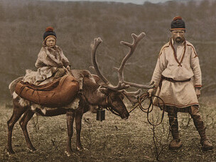 A Sámi man and child in Finnmark, Norway, c. 1900
