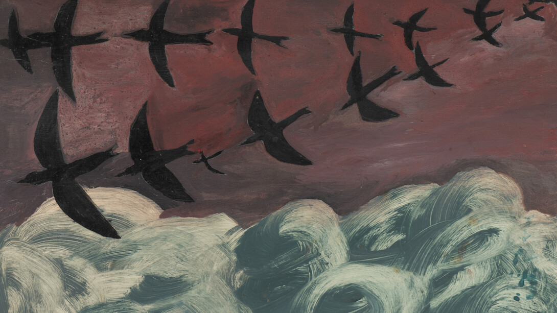 Frank Walter, Untitled (Birds in formation with clouds) (detail), n.d. Courtesy of Andrew Edlin Gallery