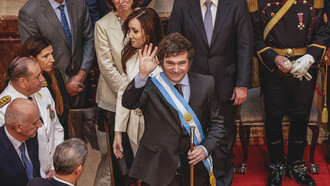 Javier Milei, durante la toma de posesión el pasado 10 de diciembre en Buenos Aires, Argentina