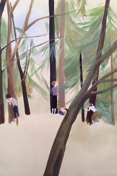 Carolina Raquel Antich, Hidden in the forest, 2013, Acrylic on linen, 55 ½ x 43 1/3 inches (141 x 110 cm), Courtesy LYNCH THAM, New York