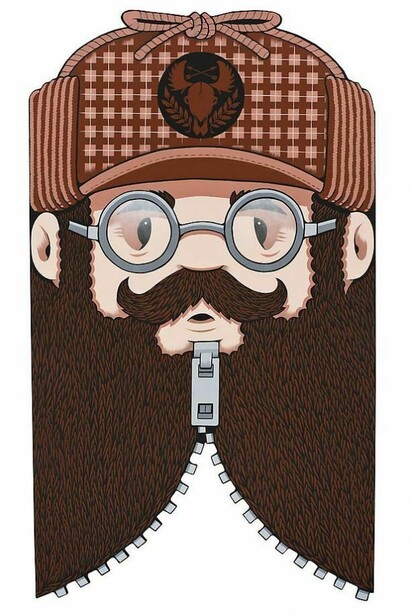 Jeremy Fish, The Hunters Head, 2014, acrylic on wood, 84 x 48 inches