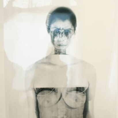 Giancarlo Marcali, Doppelgänger, avanzamento (dettaglio), 2012, Installazione, foto incisione su pellicola Agfa, cm 200x200x20