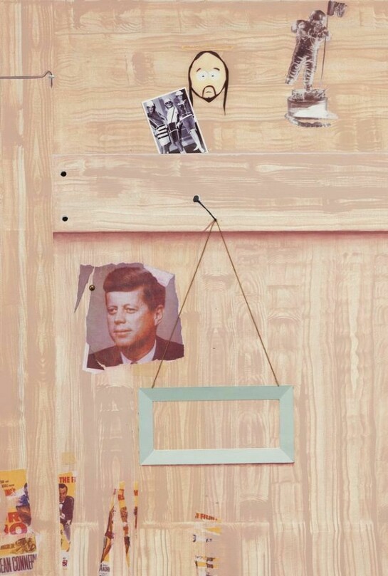 Michael St. John, Country Life, 2013, acrylic, collage/assemblage, polymers, 49 x 36 inches (124.5 x 91.4 cm)
