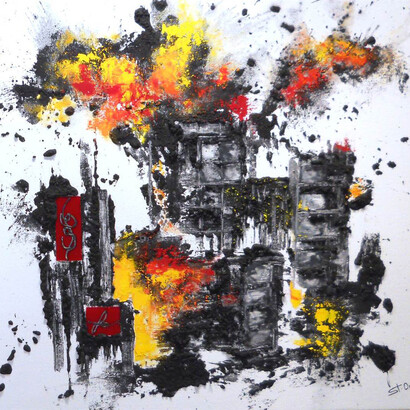 Nancy St-Onge, Untitled, Mixed Media on Canvas, 29" x 32"
