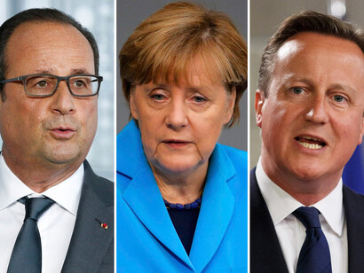 François Hollande, Angela Merkel and David Cameron