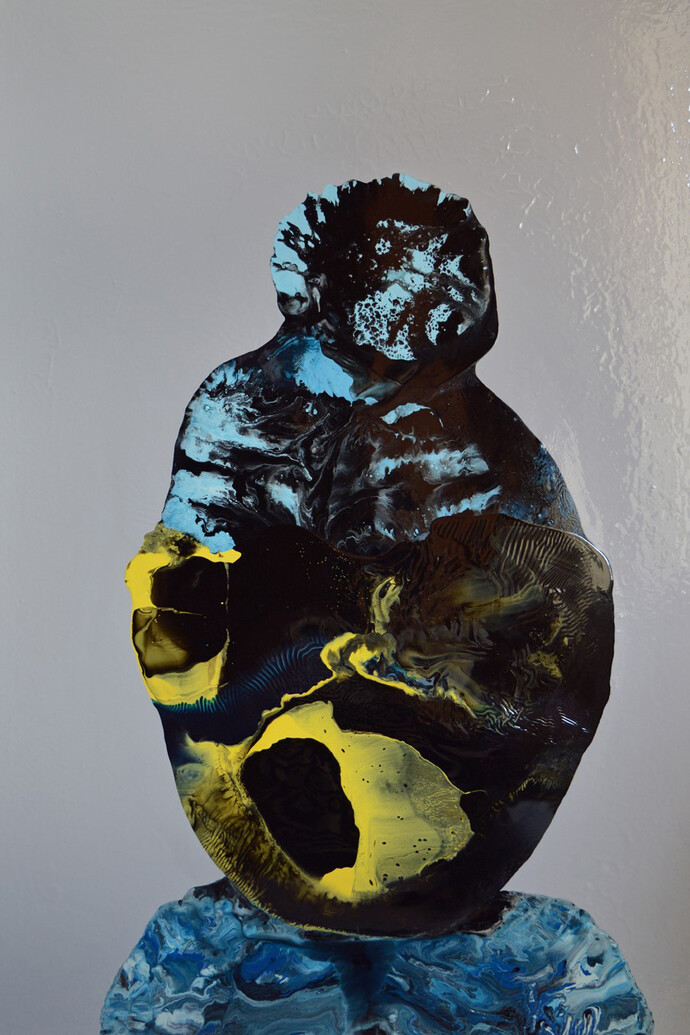 Angela Smith, Mouthpiece, Gloss, enamel & Oil on Canvas, 91 x 61 cm