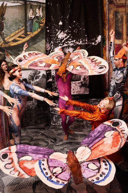 Monster Chetwynd, Silk and beer (wages for housework), 2024. Courtesy of Lower Belvedere