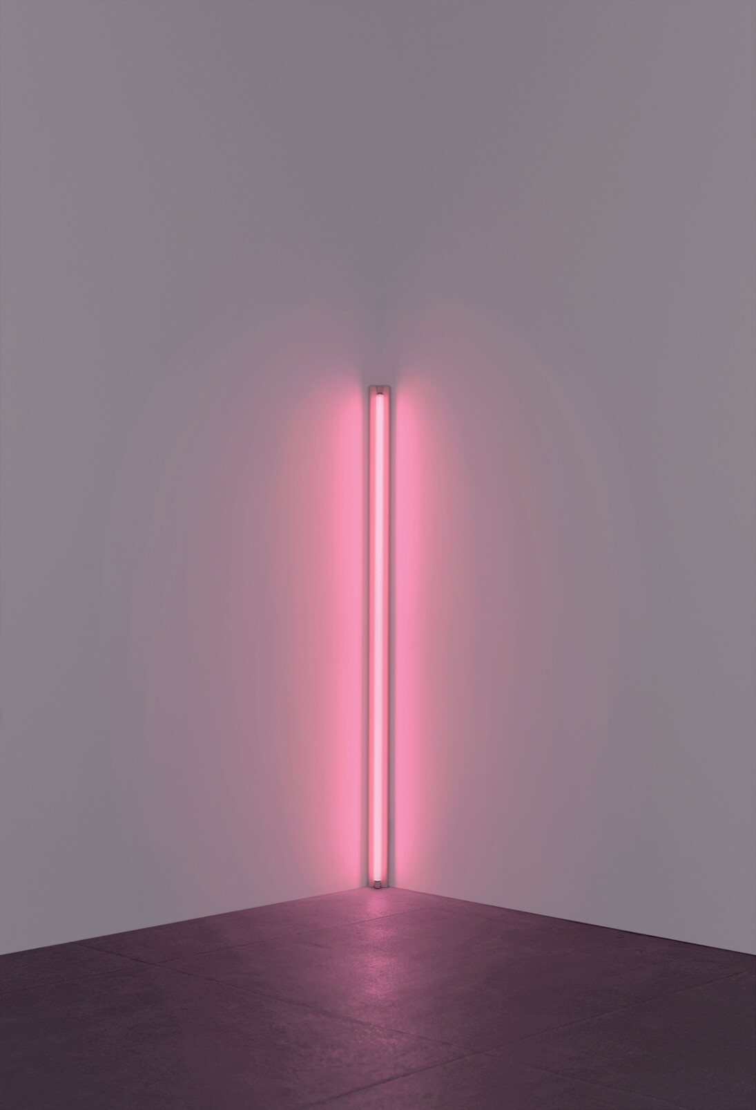 Dan Flavin, pink out of a corner (to Jasper Johns), 1963, © 2015 Stephen FlavinArtists Rights Society (ARS), New York; courtesy of David Zwirner, New York London