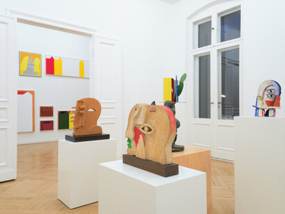 Horst Antes, Ich bin das haus, exhibition view. Courtesy of Meyer Riegger Gallery