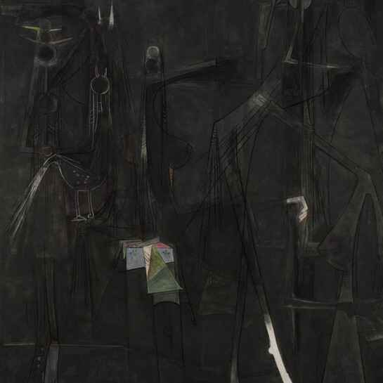 Wifredo Lam, Cuban, 1902-1982, Near the Virgin Islands (Près des Îles Vierges), 1959, Oil, charcoal and pastel on canvas, 208.3 x 190.5 cm (82 x 75 inches) Nancy Sayles Day Collection of Modern Latin American Art 69.054