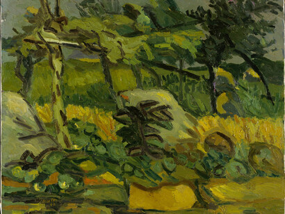 Renato Birolli.  La vigna, 1942 - Olio su tela, cm 50x60