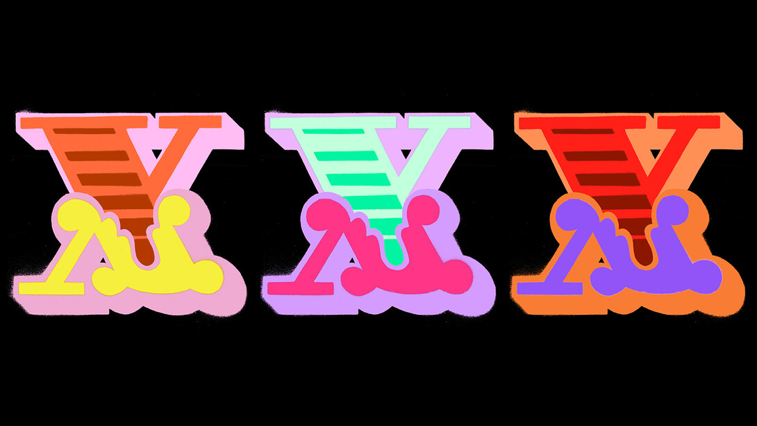 Ben Eine, Triple X (various colours), 6 colour screen print on Somerset Satin 300gsm paper, 55 x 55 cm, edition of 125 
