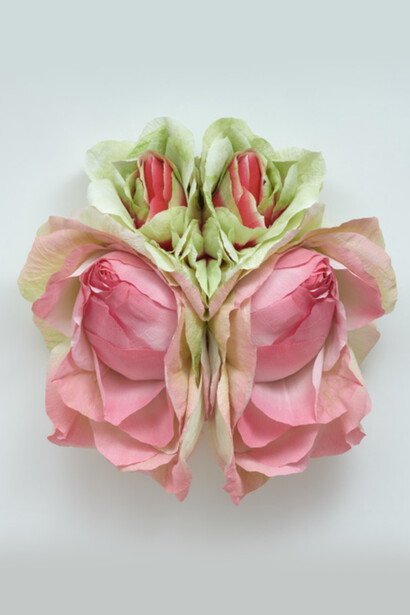 Tiffanie Turner, 580085, 2023, paper mâché, Italian crepe paper, stain, glue, cardboard, wood rods, rubber balls, 32 1/2x33x15 inches, 
copyright the artist. Courtesy of Eleanor Harwood Gallery