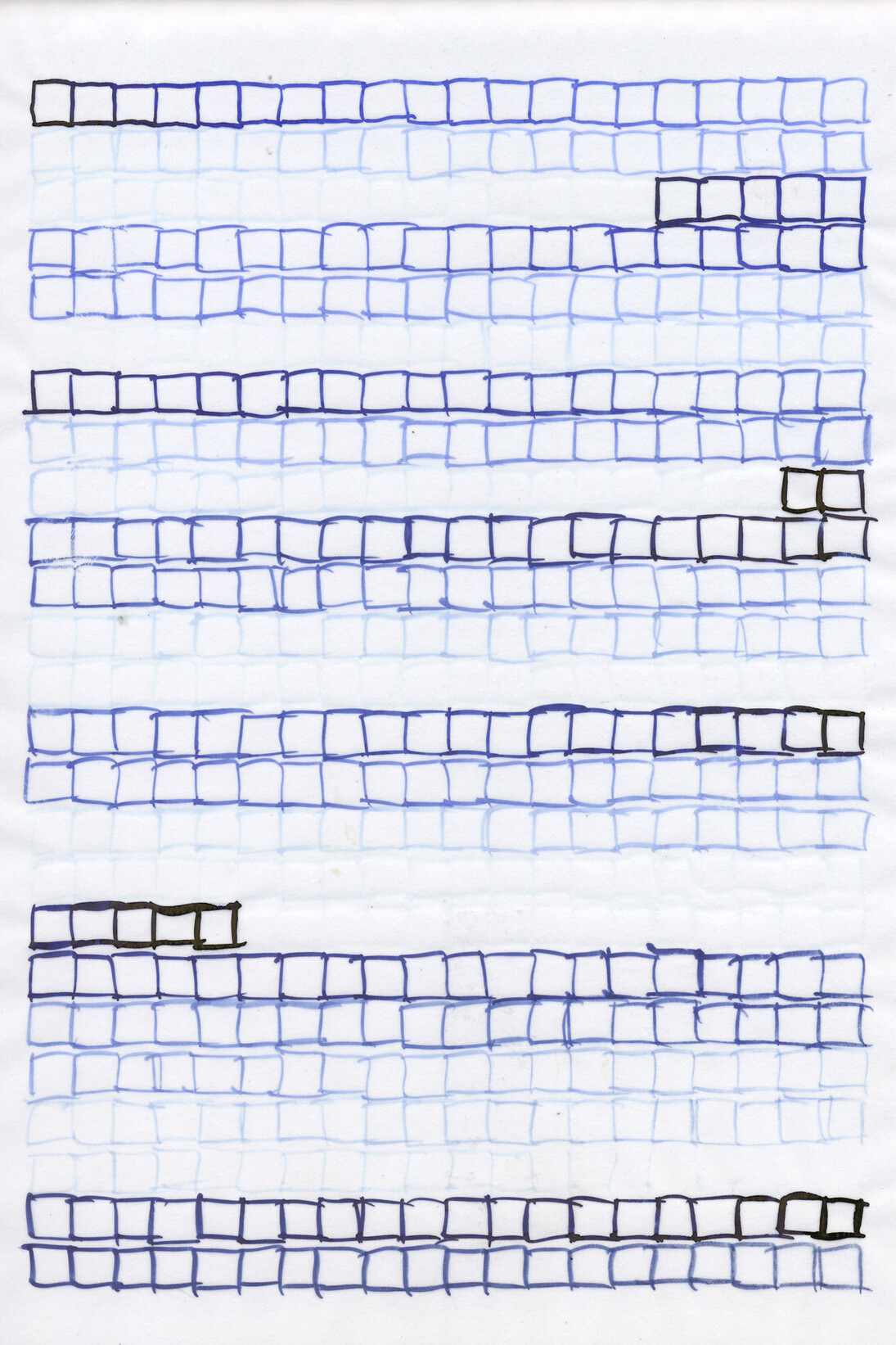 Jenny Perlin, Sequence (detail), 2007, Ink on vellum, set of 160 drawings. Each 11 7/10 x 8 1/5 inches (29.7 x 21 cm). Courtesy the artist and Simon Preston, New York.