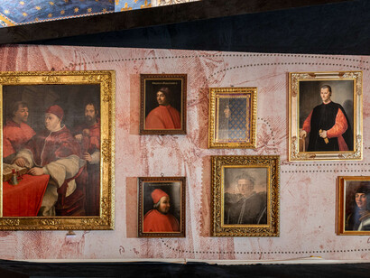 Varios artistas, Miguel Ángel y el poder, vista de exhibición. Cortesía del Palacio Vecchio