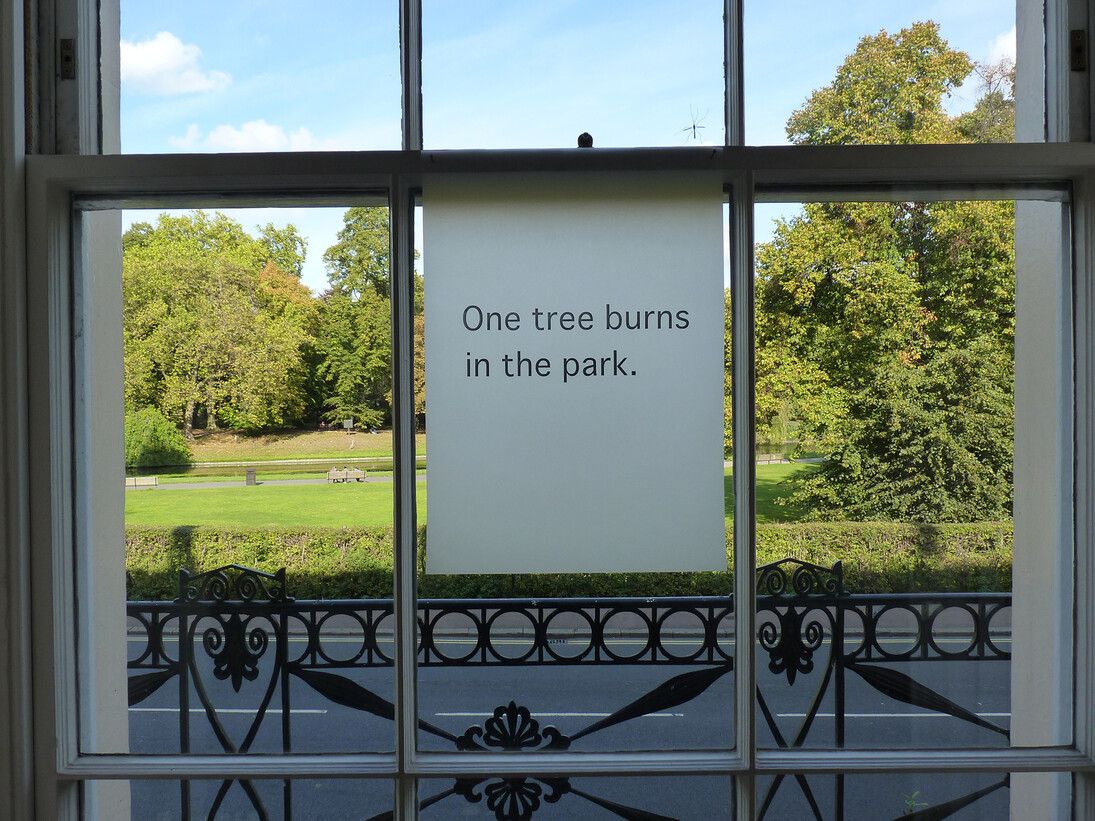 Satoshi Hashimoto, unadopted Plan, 2012, Text: “One tree burns in the park”