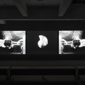 Bruce Conner, Three screen ray, exhibition view. Courtesy of Paula Cooper Gallery 
