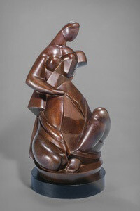 Alexander Archipenko
Ukrainian (active in France and the United States), 1887‒1964
The Draped Woman (The Pregnant One)
1911 (cast 1925)
Bronze; edition 2/6
23 7/8 x 11 ½ x 11 ½ in. (60.6 x 29.2 x 29.2 cm)
Sidney and Lois Eskenazi Museum of Art, Jane and Roger Wolcott Memorial, Gift of Thomas T. Solley