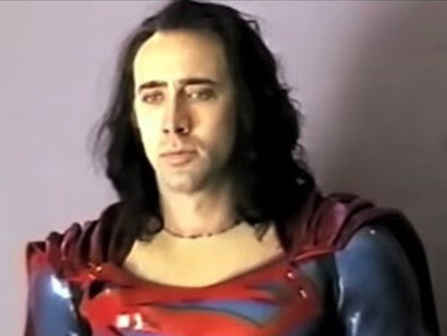 Nicholas Cage con el traje de Superman