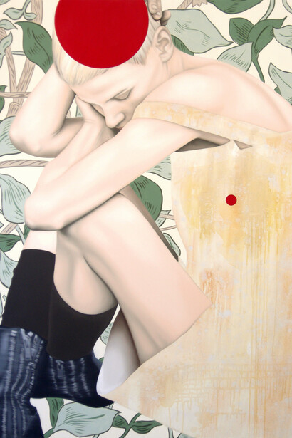 Sandra Ackermann, Stillebenaugenblick, detail, 2014, oil on canvas, 190 x 140 cm