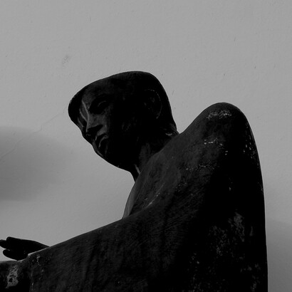 Arzt und Kranker (1957), Hautklinik Linden Detail