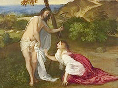 Tiziano, Noli me tangere, particolare