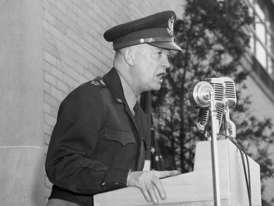 General Dwight Eisenhower visits the Aircraft Engine Research Laboratory in 1946