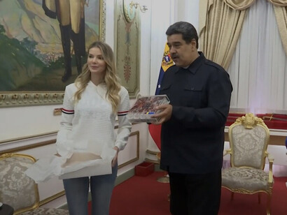 Maduro en una reunión en su despacho, Caracas, Venezuela, mayo de 2022,