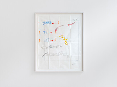 Lawrence Weiner, In relation to probable use, ausstellungsansicht. Mit freundlicher genehmigung der Galerie Hubert Winter