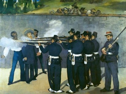 Édouard Manet, La ejecución del Emperador Maximiliano, 1867-1868. Óleo sobre lienzo, 252 x 305 cm. Kunsthalle Mannheim