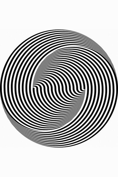 Marina Apollonio, Dinamica circolare 6Z+H, 1968 , diametro 100 cm . Padova collezione dell’artista