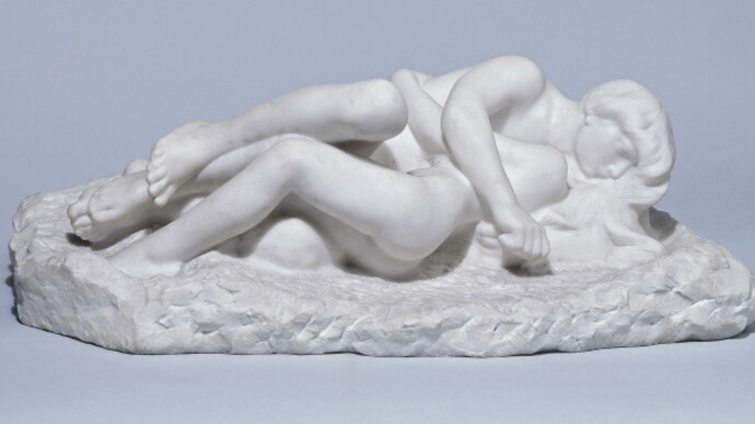 Auguste Rodin (1840–1917). Cupid and Psyche, ca. 1900. Marble, 9 7/8 x 25 5/8 x 16 3/8 in. Petit Palais. © Patrick Pierrain / Petit Palais / Roger-Viollet