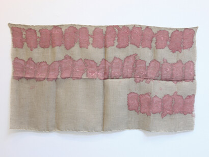 Giorgio Griffa, Senza titolo, 1977, acrylic on jute, 78 x 139 cm