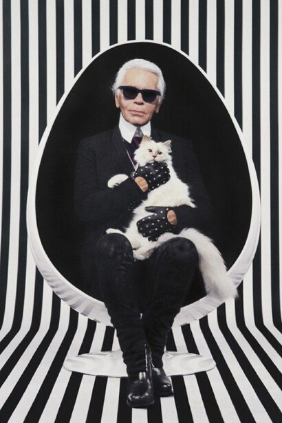 Carl Lagerfeld & Choupette, Photo: Karl Lagerfeld for Elle India/Twitter